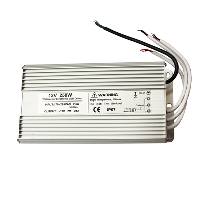টেকসই 120V 220V জলরোধী LED পাওয়ার সাপ্লাই IP67 অ্যালুমিনিয়াম প্লাস্টিক উপাদান