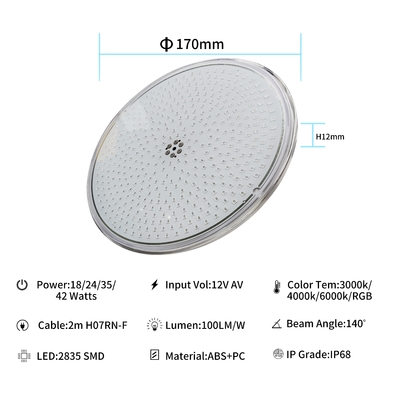 অ্যাস্ট্রালের জন্য RF-003B-252 LED PAR56 RGB স্লিম পুল লাইট IP68